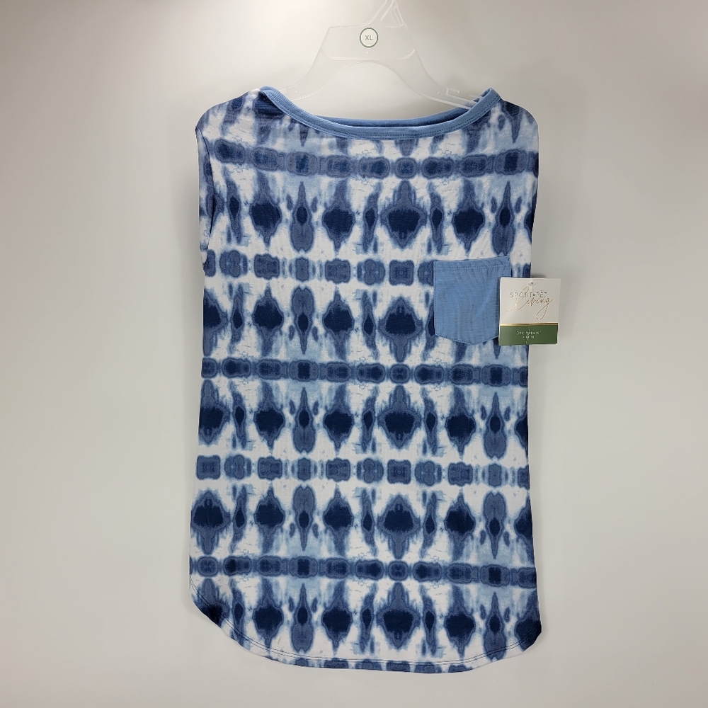 Sport Pet Living Dog Tie-Dye Pocket T Shirt Fun Outfit Costume Size XL Blue